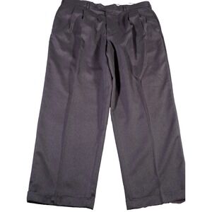 Savane Men's Dress Pants‎  Gray Pleated Cuffed Easy Care Size 40X30 EUC